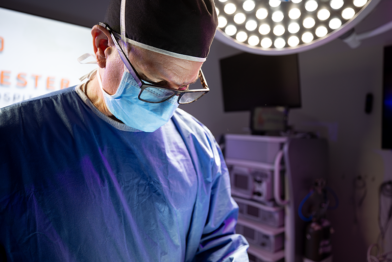 Close up photo of Dr. Dominguez in surgery